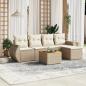 Preview: ARDEBO.de - 6-tlg. Garten-Sofagarnitur mit Kissen Beige Poly Rattan