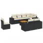 Preview: 9-tlg. Garten-Sofagarnitur mit Kissen Schwarz Poly Rattan