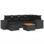 Preview: 7-tlg. Garten-Sofagarnitur mit Kissen Schwarz Poly Rattan