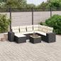 Preview: ARDEBO.de - 8-tlg. Garten-Sofagarnitur mit Kissen Schwarz Poly Rattan