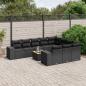 Preview: ARDEBO.de - 11-tlg. Garten-Sofagarnitur mit Kissen Schwarz Poly Rattan