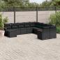 Preview: ARDEBO.de - 11-tlg. Garten-Sofagarnitur mit Kissen Schwarz Poly Rattan