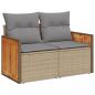 Preview: 3-tlg. Garten-Sofagarnitur mit Kissen Beige Poly Rattan