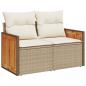 Preview: 6-tlg. Garten-Sofagarnitur mit Kissen Beige Poly Rattan