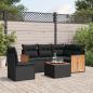 Preview: ARDEBO.de - 6-tlg. Garten-Sofagarnitur mit Kissen Schwarz Poly Rattan