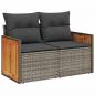 Preview: 12-tlg. Garten-Sofagarnitur mit Kissen Grau Poly Rattan