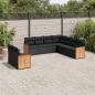 Preview: ARDEBO.de - 9-tlg. Garten-Sofagarnitur mit Kissen Schwarz Poly Rattan