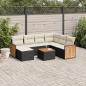 Preview: ARDEBO.de - 8-tlg. Garten-Sofagarnitur mit Kissen Schwarz Poly Rattan