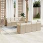 Preview: ARDEBO.de - 9-tlg. Garten-Sofagarnitur mit Kissen Beige Poly Rattan