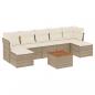 Preview: 8-tlg. Garten-Sofagarnitur mit Kissen Beige Poly Rattan