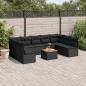 Preview: ARDEBO.de - 10-tlg. Garten-Sofagarnitur mit Kissen Schwarz Poly Rattan