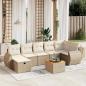 Preview: ARDEBO.de - 8-tlg. Garten-Sofagarnitur mit Kissen Beige Poly Rattan