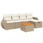 Preview: 6-tlg. Garten-Sofagarnitur mit Kissen Beige Poly Rattan