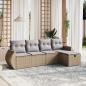 Preview: ARDEBO.de - 5-tlg. Garten-Sofagarnitur mit Kissen Beige Poly Rattan