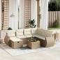 Preview: ARDEBO.de - 8-tlg. Garten-Sofagarnitur mit Kissen Beige Poly Rattan