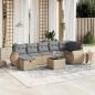 Preview: ARDEBO.de - 8-tlg. Garten-Sofagarnitur mit Kissen Beige Poly Rattan