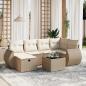 Preview: ARDEBO.de - 7-tlg. Garten-Sofagarnitur mit Kissen Beige Poly Rattan