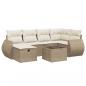 Preview: 7-tlg. Garten-Sofagarnitur mit Kissen Beige Poly Rattan