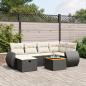 Preview: ARDEBO.de - 7-tlg. Garten-Sofagarnitur mit Kissen Schwarz Poly Rattan