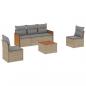 Preview: ARDEBO.de - 6-tlg. Garten-Sofagarnitur mit Kissen Beige Poly Rattan