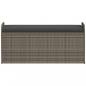 Preview: Sitzbank mit Stauraum & Kissen Grau 115x51x52 cm Poly Rattan