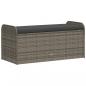 Preview: Sitzbank mit Stauraum & Kissen Grau 115x51x52 cm Poly Rattan