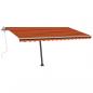 Preview: ARDEBO.de - Standmarkise Manuell Einziehbar 450x350 cm Orange/Braun