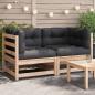 Preview: ARDEBO.de - Garten-Ecksofas mit Kissen 2 Stk. Massivholz Kiefer