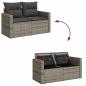 Preview: Gartensofa 2-Sitzer mit Kissen Grau Poly Rattan