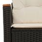 Preview: Gartensofa mit Kissen 2-Sitzer Schwarz Poly Rattan