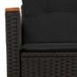 Preview: Gartensofa mit Kissen 2-Sitzer Schwarz Poly Rattan