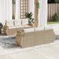 Preview: ARDEBO.de - 7-tlg. Garten-Sofagarnitur mit Kissen Beige Poly Rattan