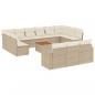 Preview: ARDEBO.de - 14-tlg. Garten-Sofagarnitur mit Kissen Beige Poly Rattan