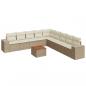 Preview: ARDEBO.de - 10-tlg. Garten-Sofagarnitur mit Kissen Beige Poly Rattan