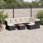 Preview: ARDEBO.de - 10-tlg. Garten-Sofagarnitur mit Kissen Schwarz Poly Rattan