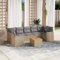 Preview: ARDEBO.de - 8-tlg. Garten-Sofagarnitur mit Kissen Beige Poly Rattan