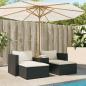 Preview: 5tlg. Garten-Sofagarnitur mit Kissen Schwarz Poly Rattan Akazie