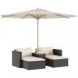 Preview: 5tlg. Garten-Sofagarnitur mit Kissen Schwarz Poly Rattan Akazie