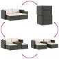 Preview: 5tlg. Garten-Sofagarnitur mit Kissen Schwarz Poly Rattan Akazie