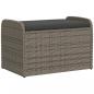 Preview: Sitzbank mit Stauraum & Kissen Grau 80x51x52 cm Poly Rattan