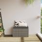 Preview: Sitzbank mit Stauraum & Kissen Grau 80x51x52 cm Poly Rattan