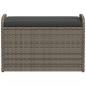 Preview: Sitzbank mit Stauraum & Kissen Grau 80x51x52 cm Poly Rattan