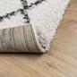 Preview: Teppich Shaggy Hochflor Modern Creme und Schwarz 140x200 cm