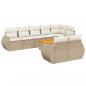 Preview: 9-tlg. Garten-Sofagarnitur mit Kissen Beige Poly Rattan