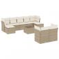 Preview: ARDEBO.de - 10-tlg. Garten-Sofagarnitur mit Kissen Beige Poly Rattan