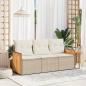 Preview: ARDEBO.de - 3-tlg. Garten-Sofagarnitur mit Kissen Beige Poly Rattan