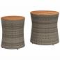 Preview: Garten-Beistelltische 2 Stk. mit Holzplatte Grau Poly Rattan