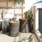 Preview: Garten-Beistelltische 2 Stk. mit Holzplatte Grau Poly Rattan