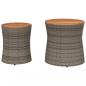 Preview: Garten-Beistelltische 2 Stk. mit Holzplatte Grau Poly Rattan