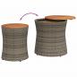 Preview: Garten-Beistelltische 2 Stk. mit Holzplatte Grau Poly Rattan